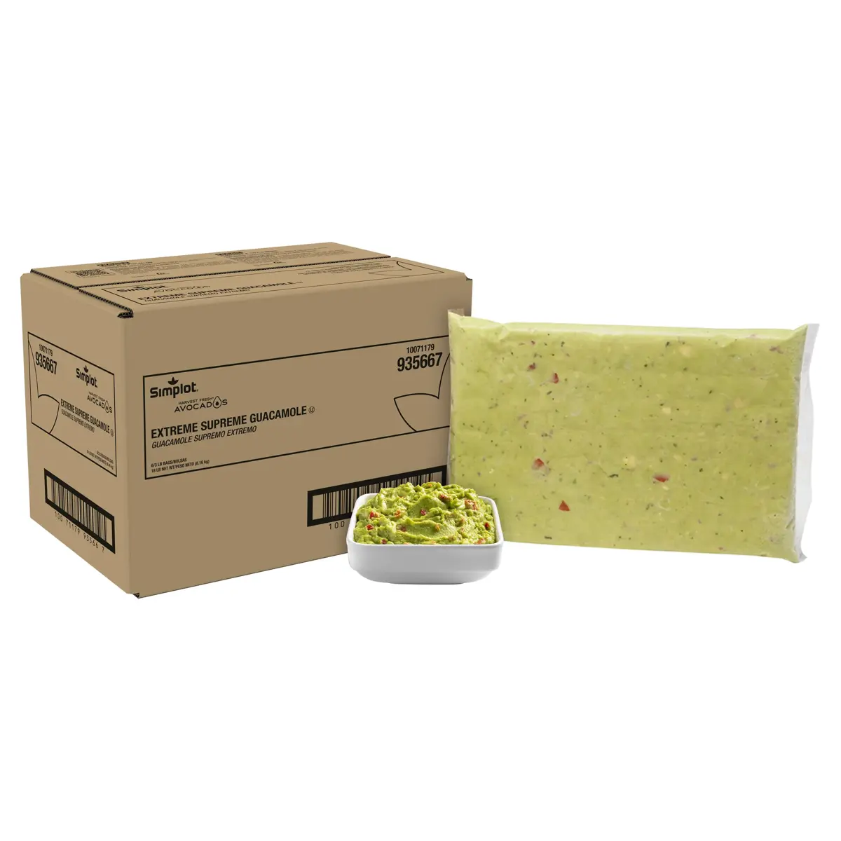 Simplot Harvest Fresh® Avocados Extreme Supreme Guacamole, Frozen, Styled
