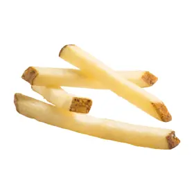 Simplot Conquest® Delivery+® Papas a la francesa corte recto con cobertura transparente, con cáscara, Listo