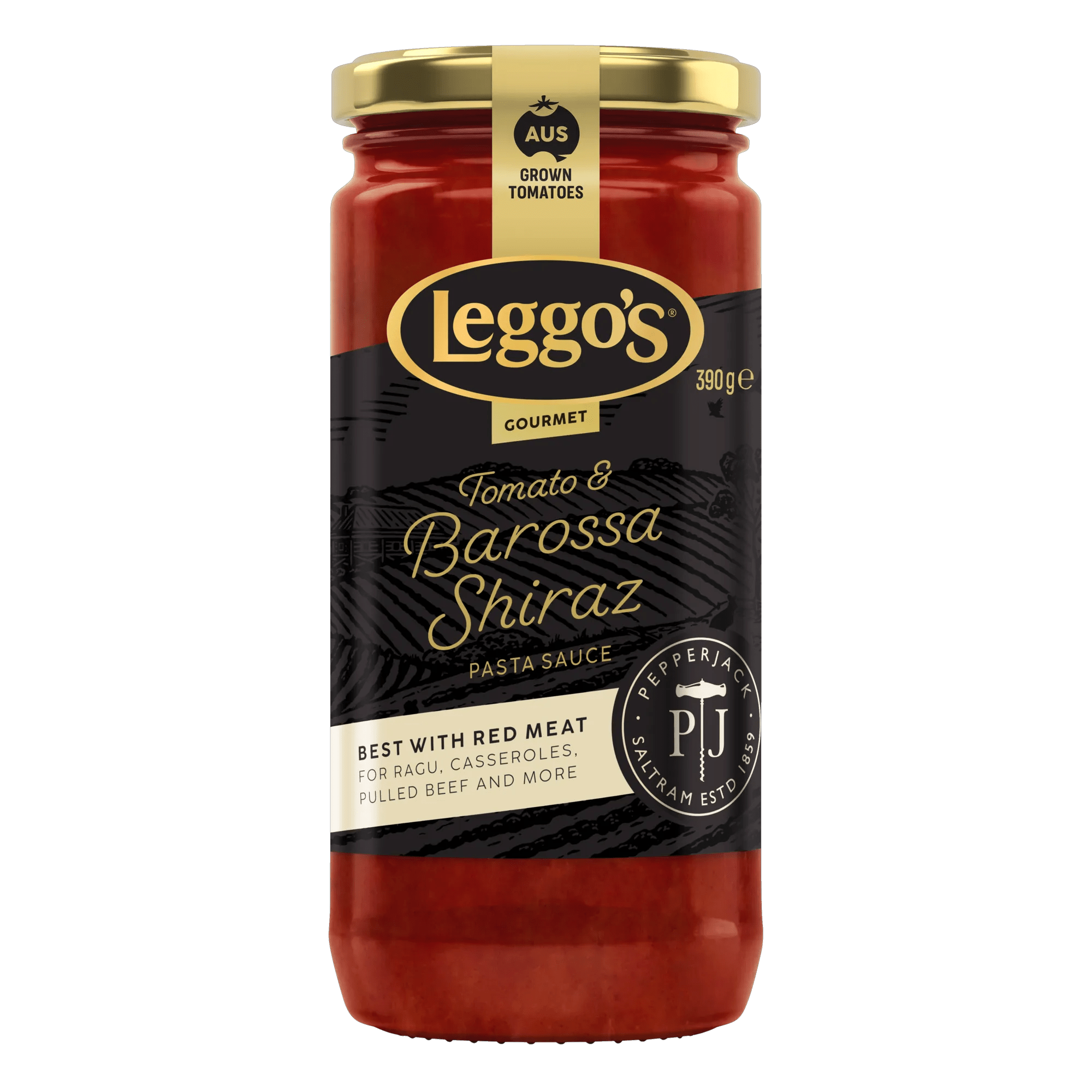 Leggo's Tomato and Barossa Shiraz Gourmet Pasta Sauce 390g, Jar