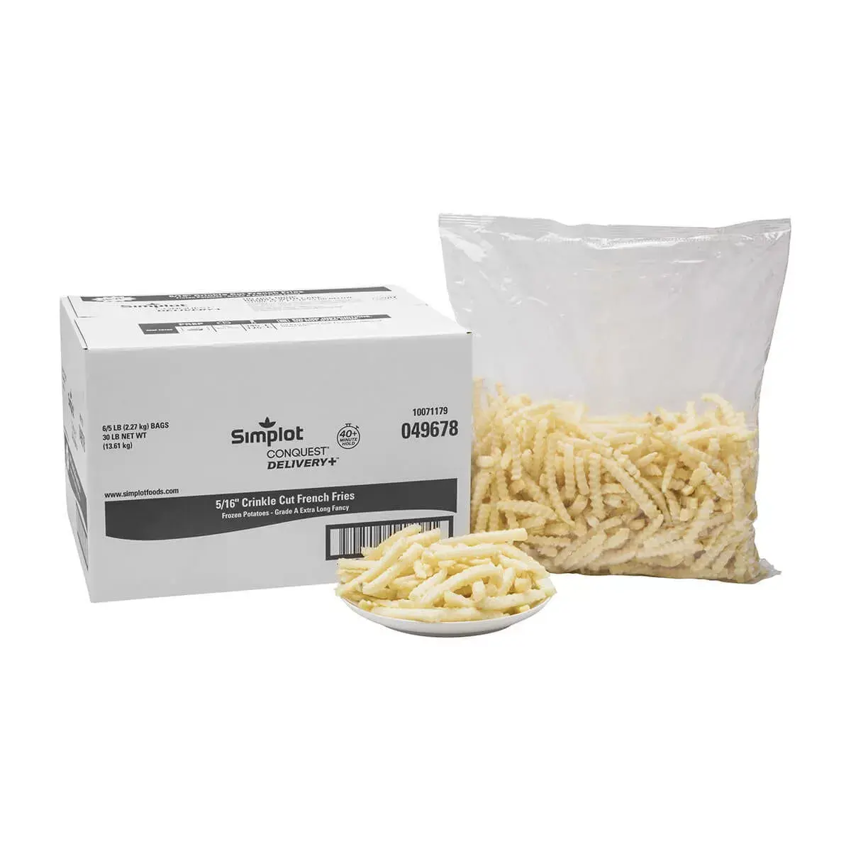 Simplot Conquest® Delivery+® Clear Coated Crinkle Cut Fries, Styled