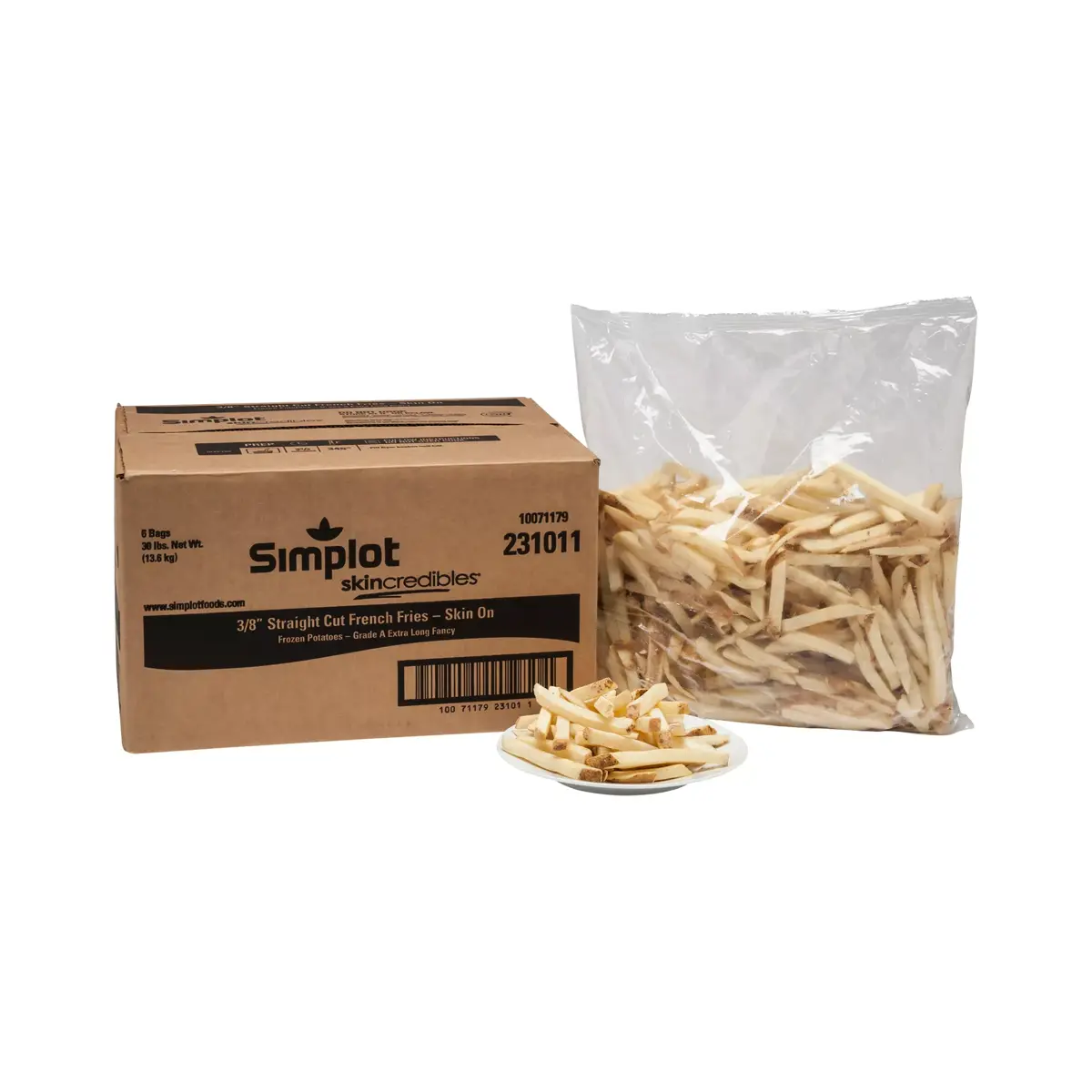 Simplot Skincredibles® Potatoes Straight Cut Fries, Skin On, Styled