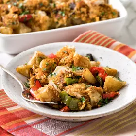 Simplot RoastWorks® Roasted Herb and Garlic Russet Potatoes, In Use