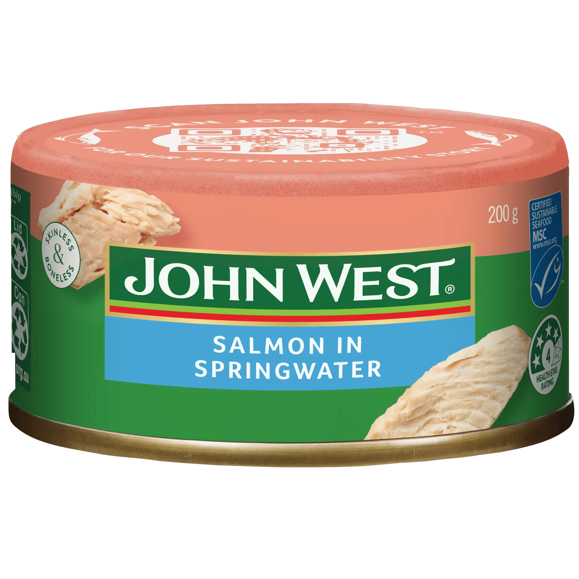 John West Skinless & Boneless Salmon Springwater 200g, Can