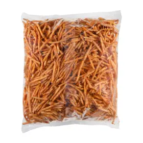 Simplot SeasonedCRISP® Fries Papas a la francesa corte en juliana con rebozado búfalo, con cáscara, Reverso del paquete