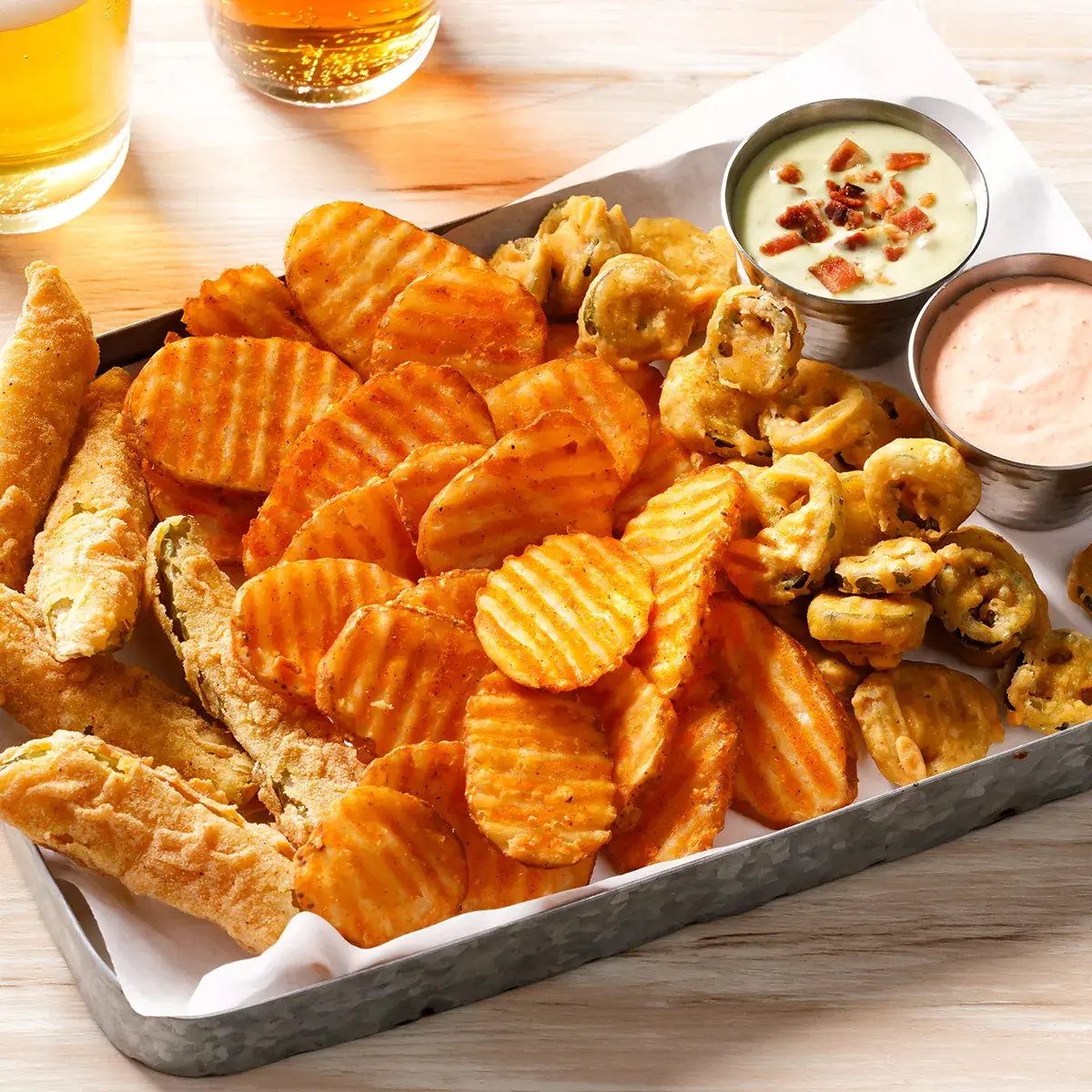 Simplot SeasonedCRISP® Delivery+® Savory Battered Slice, Skin On, Styled