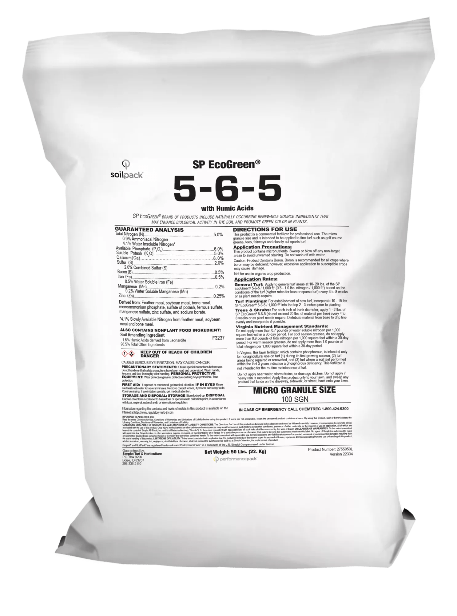 SP EcoGreen® 5-6-5 w/ 2% Humic Acid