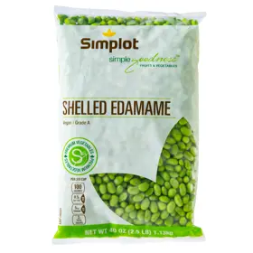 Simplot Simple Goodness™ Edamame sin cáscara, Frente del paquete