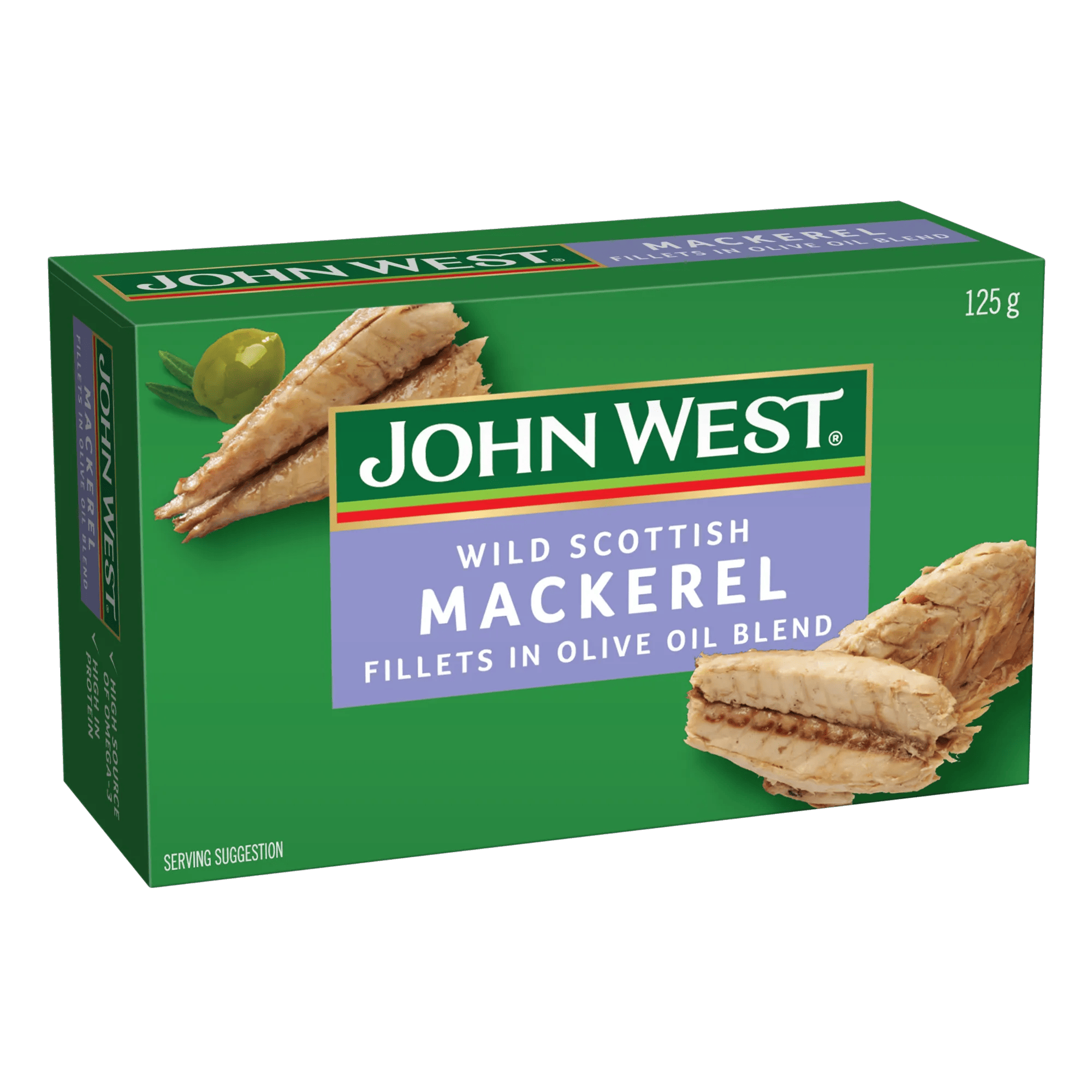 John West Mackerel Fillet in Olive Oil 125 grams boxed