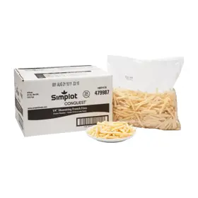 Simplot Conquest Fries Papas a la francesa delgadas con cobertura transparente, Estilo