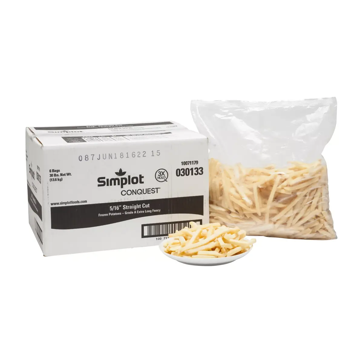 Simplot Conquest® Fries Clear Coated Straight Cut Fries, Styled