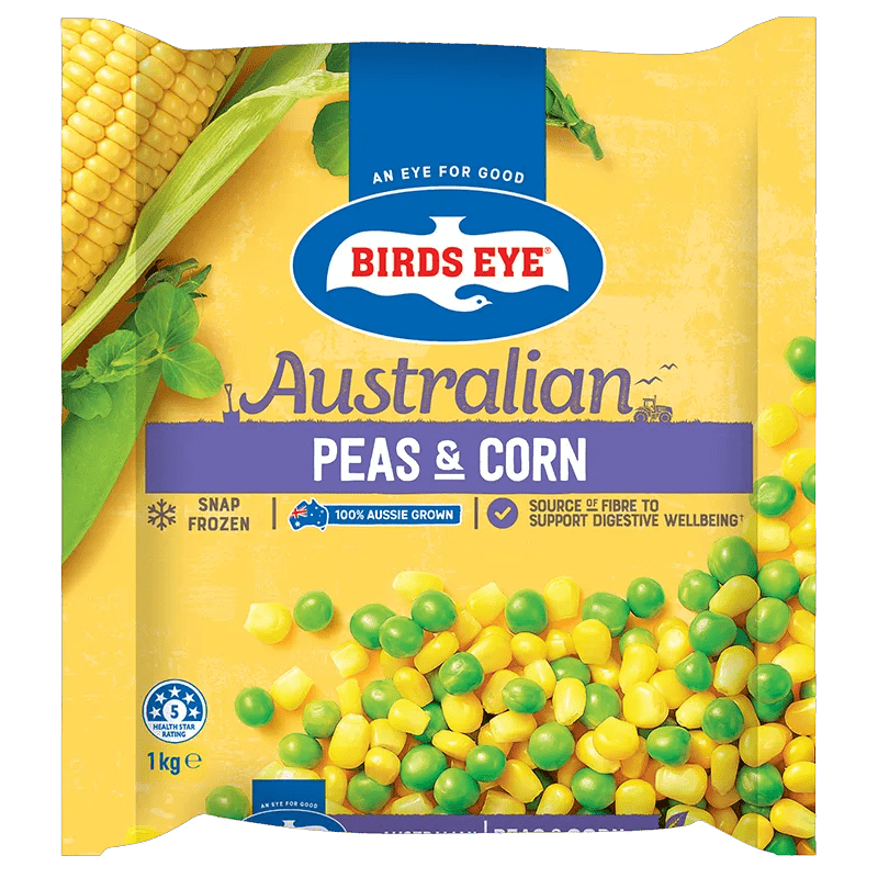 Birds Eye Snap Frozen Peas and Corn 1 Kilogram Bagged