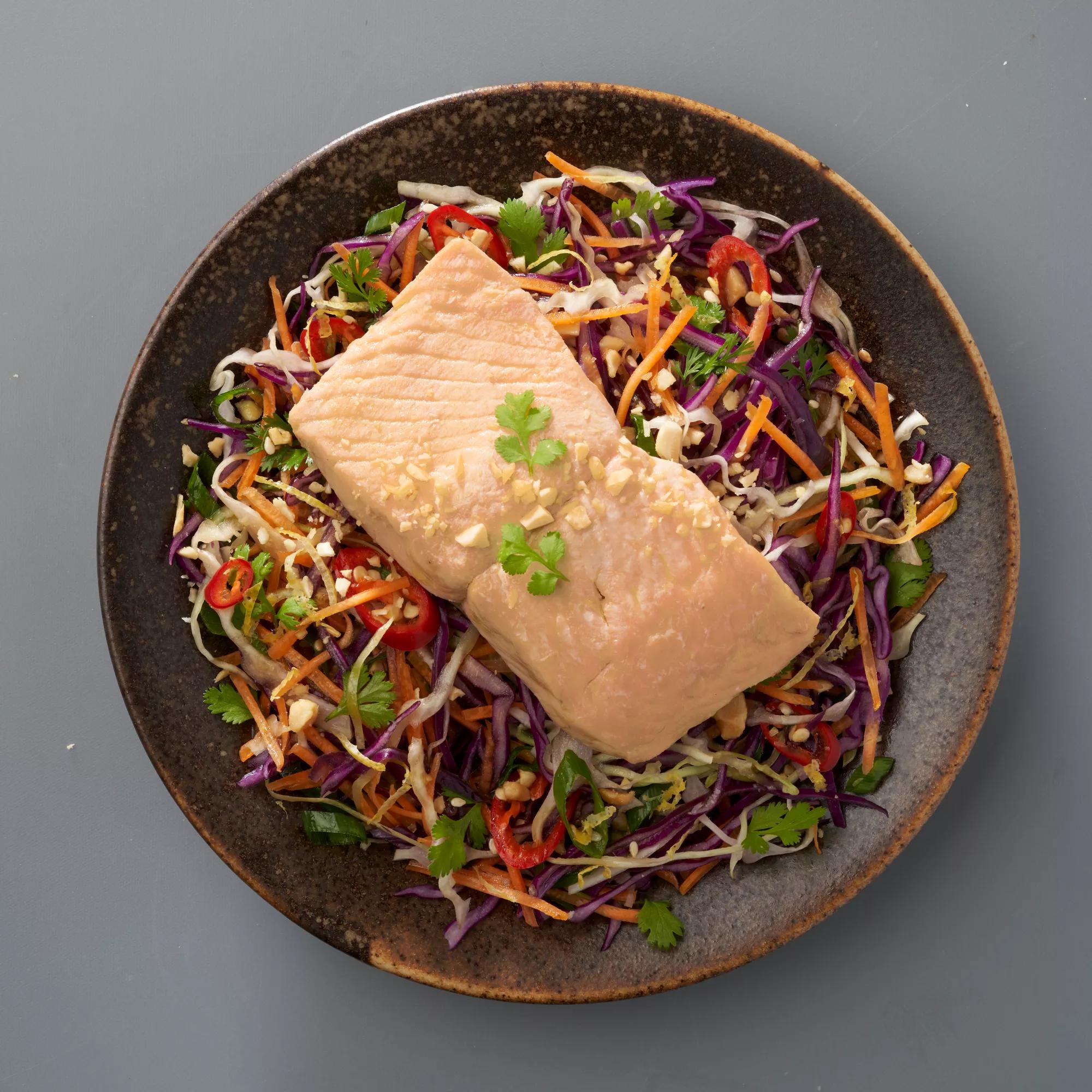 Chilli and Lemon Salmon with Asian Style Salad