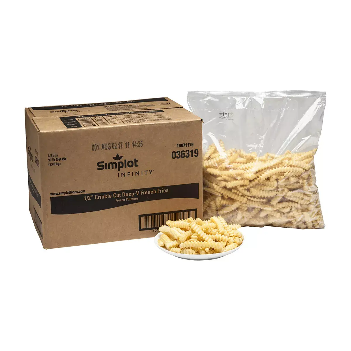 Simplot Infinity® Fries Deep V Crinkle Cut Fries, Styled