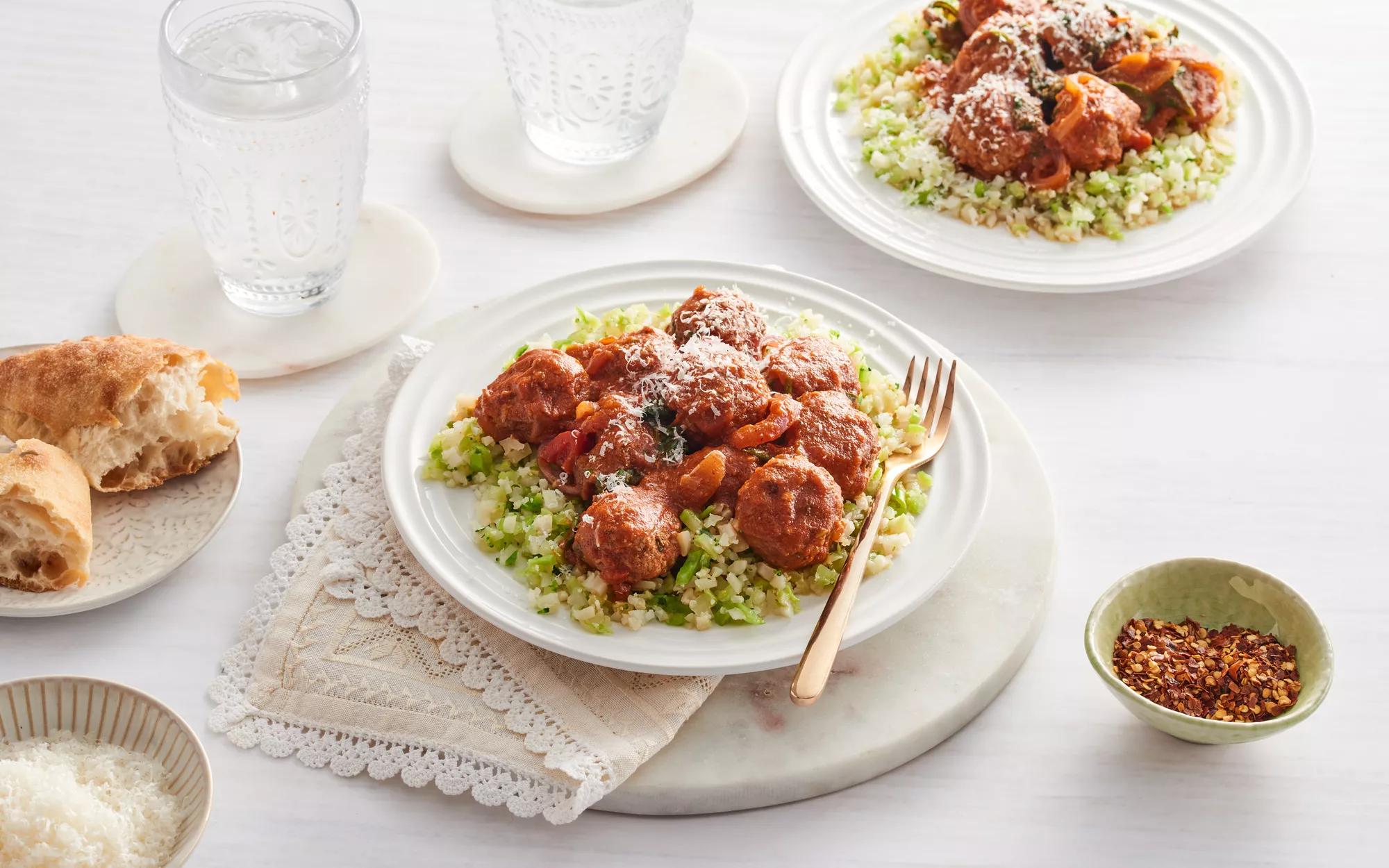 Italian Meatballs With Spinach & Basil