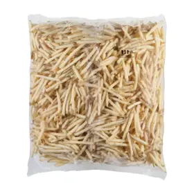 Simplot Megacrunch® Fries Papas a la francesa con cobertura corte en juliana, con cáscara, Reverso del paquete