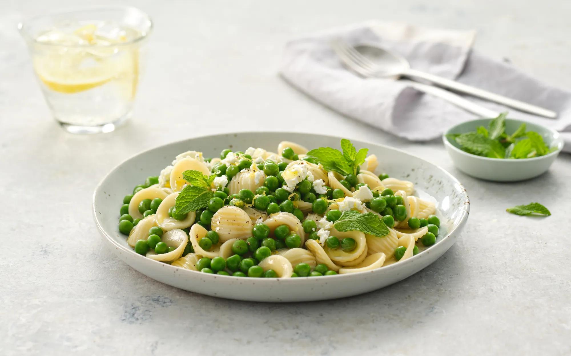 Baby Pea Orecchiette Salad