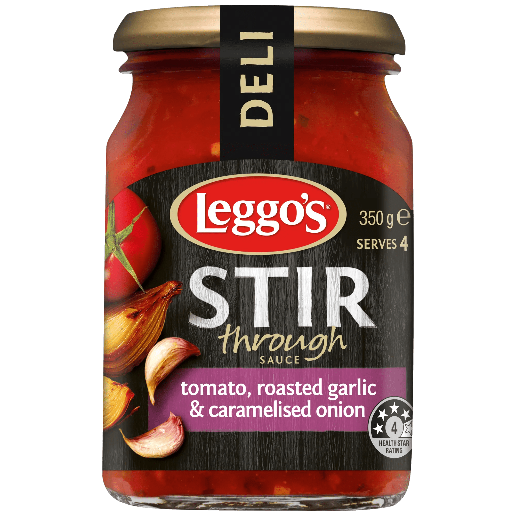 Leggos Tomato Roasted Garlic and Caramelised Onion Stir Through 350g, Jar