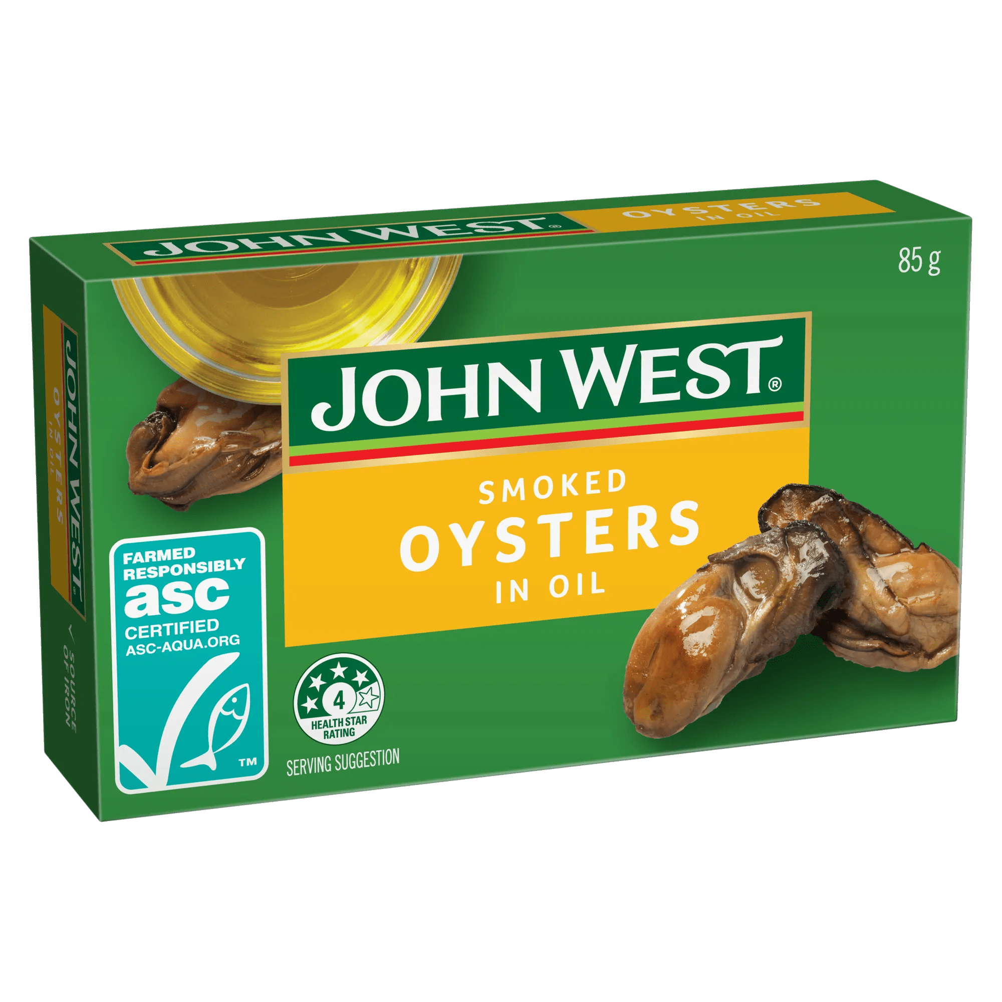 John West Smoked Oysters in Oil 85g, Box