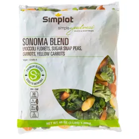 Simplot Simple Goodness™ Combinación de verduras Sonoma, Frente del paquete