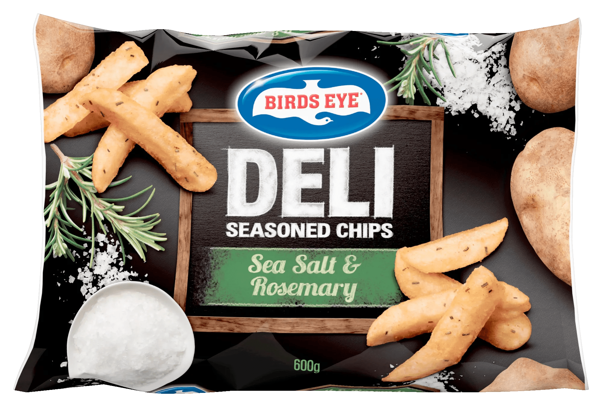 Birds Eye Deli Sea Salt and Rosemary Seasoned Chips 600 grams bagged