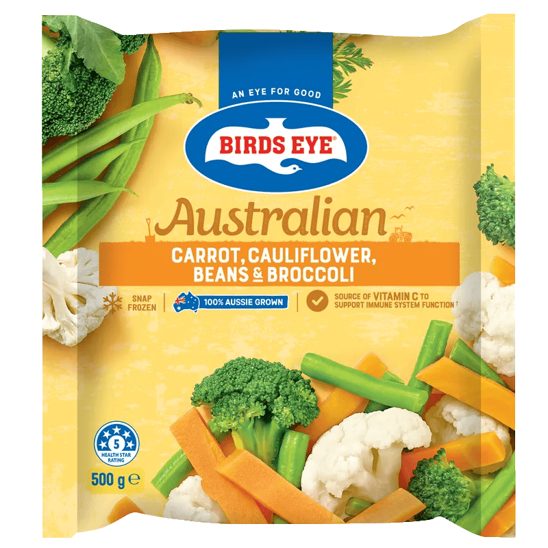 Birds Eye Carrot Cauliflower Beans and Broccoli 500 grams bagged