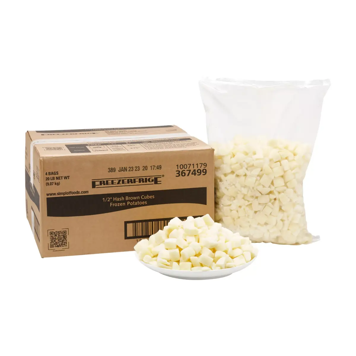 Simplot Freezerfrige® Potatoes Cubed Hash Browns, Styled