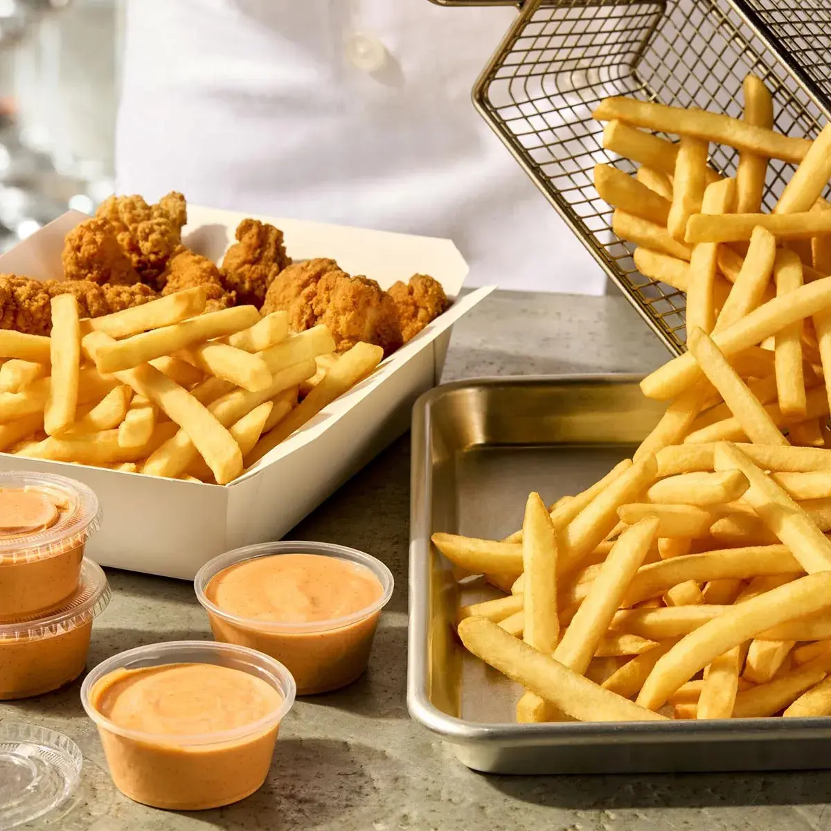 Simplot Blue Ribbon® Express Straight Cut Fries, Northwest Seal, Styled