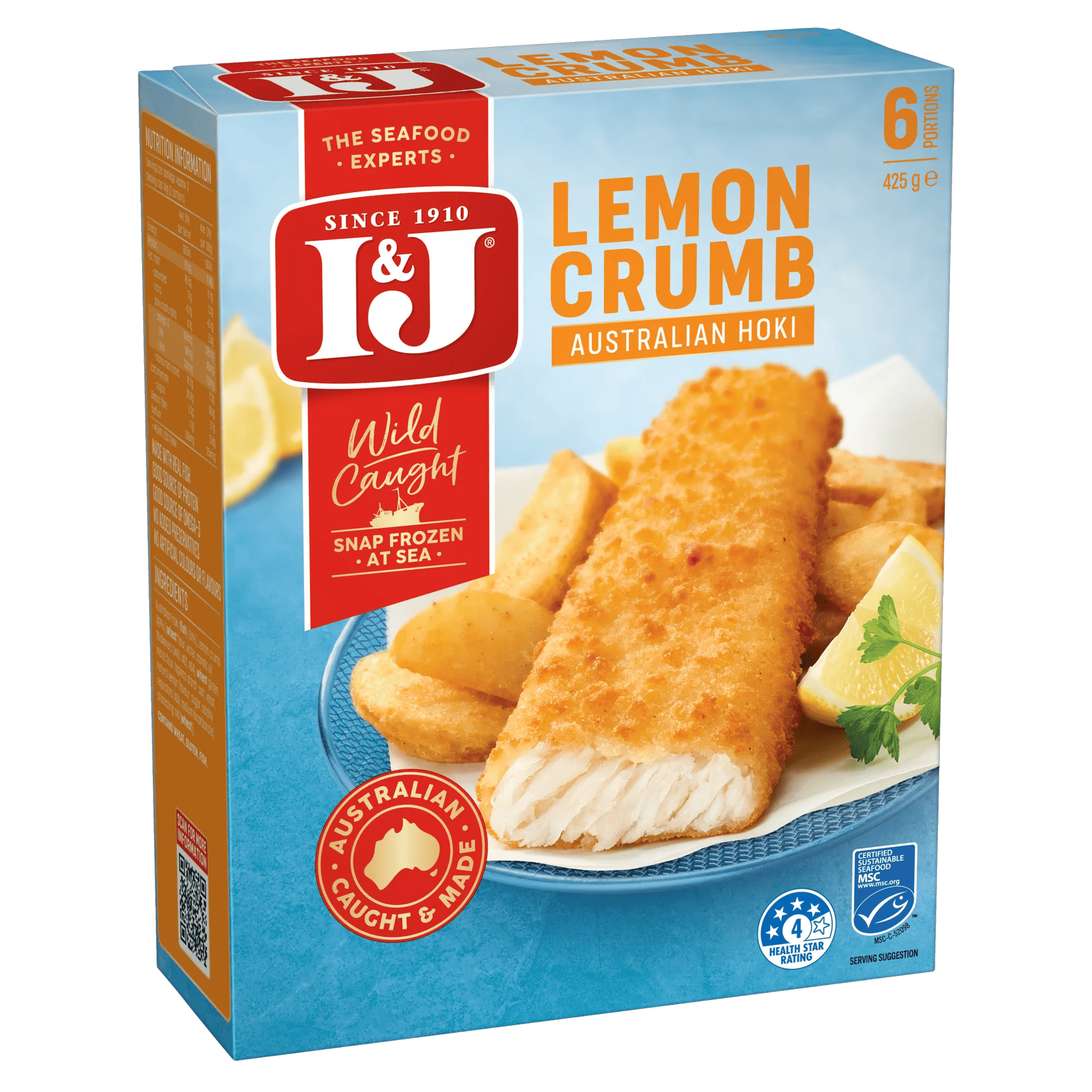 I and J Lemon Crumb Fish Fillets 425g, Box