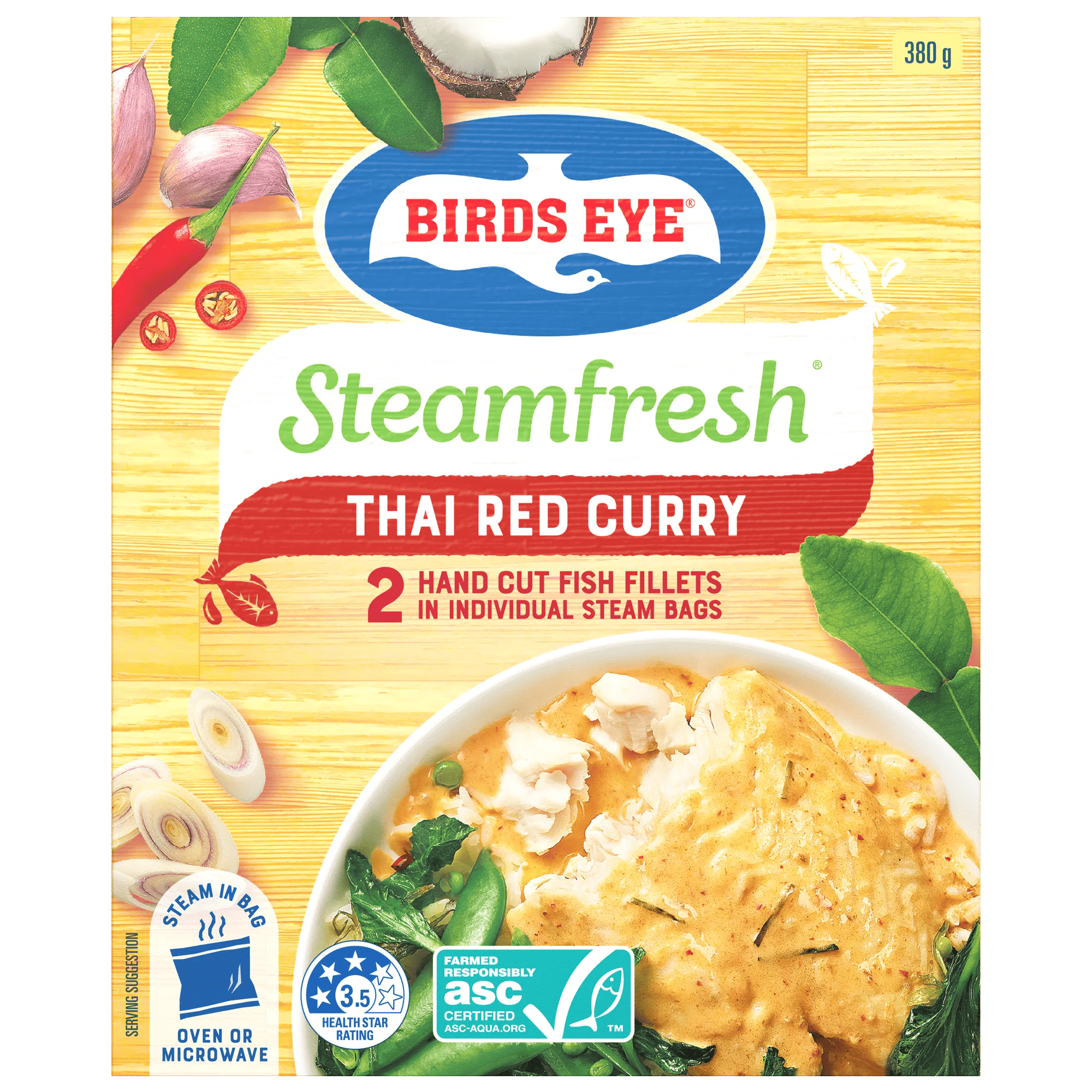 Birds Eye Steamfresh Fish Fillets Thai Red Curry 380g | Birdseye