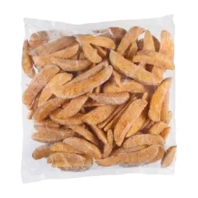 Simplot SeasonedCRISP® Fries Battered 8 Cut Crinkle Cut Wedges, Skin On, Front Innerpack