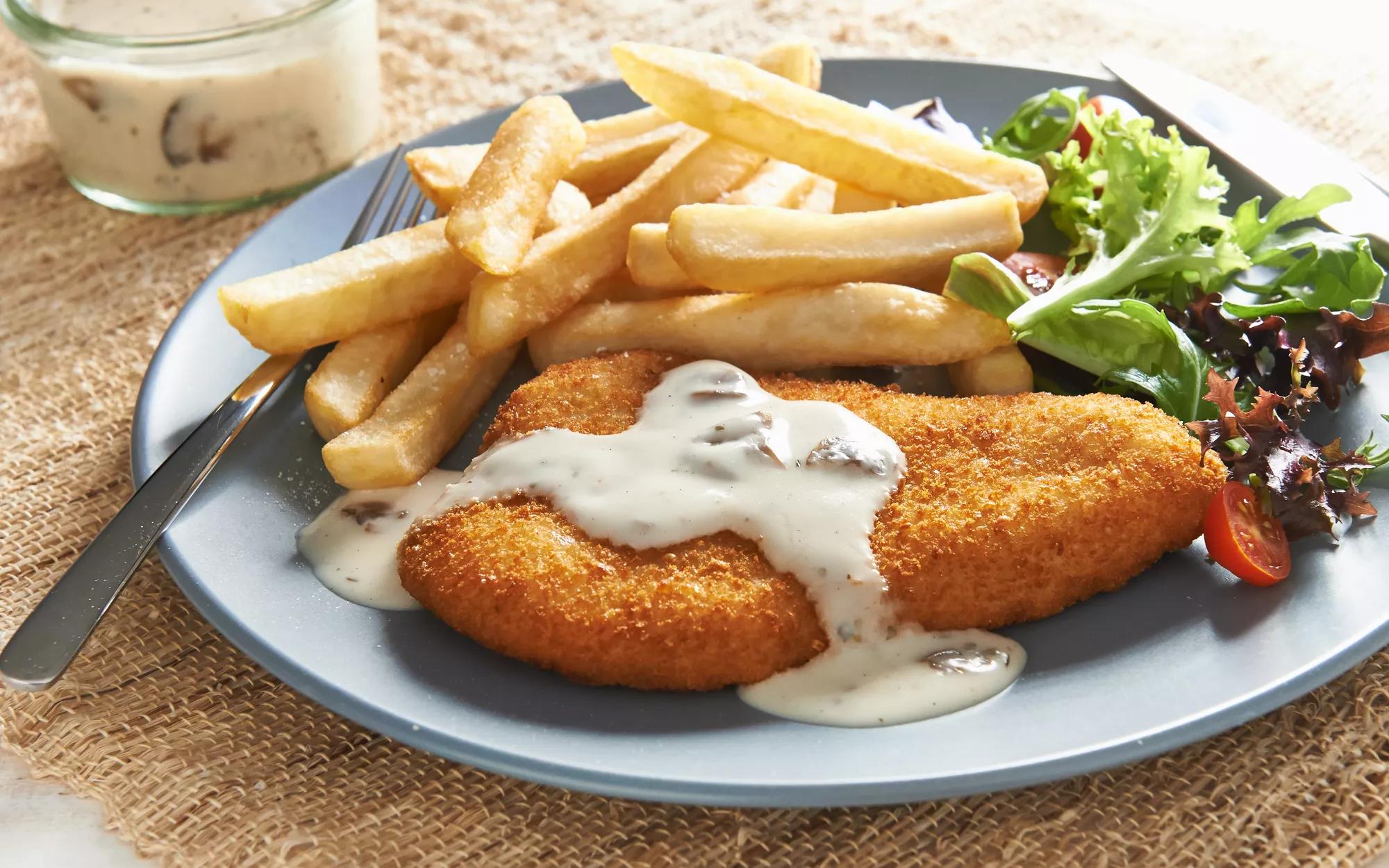 Chicken Schnitzels With Creamy Mushroom Sauce