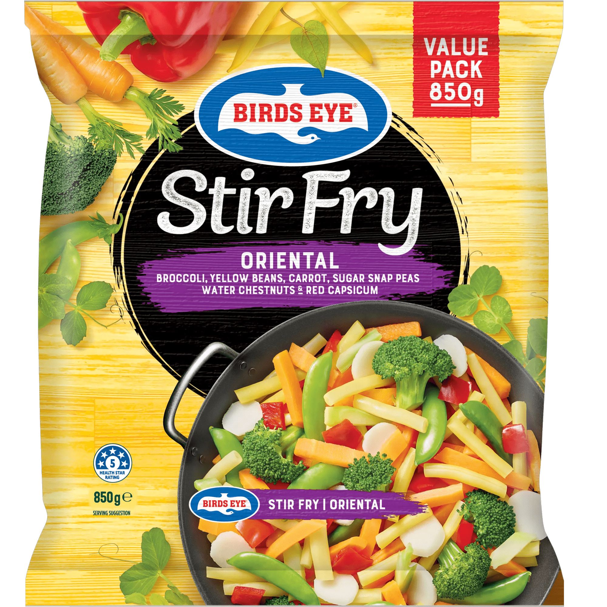 Birds Eye Oriental Stir Fry Frozen Vegetable Value Pack 850 Grams Bagged