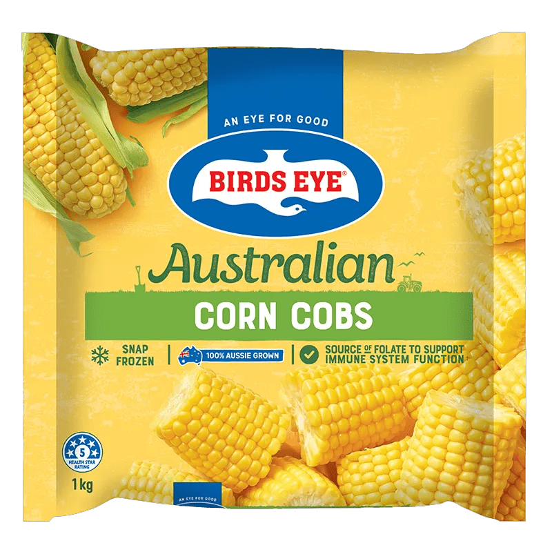 Birds Eye Snap Frozen Australian Corn Cobs 1 Kilogram Bagged