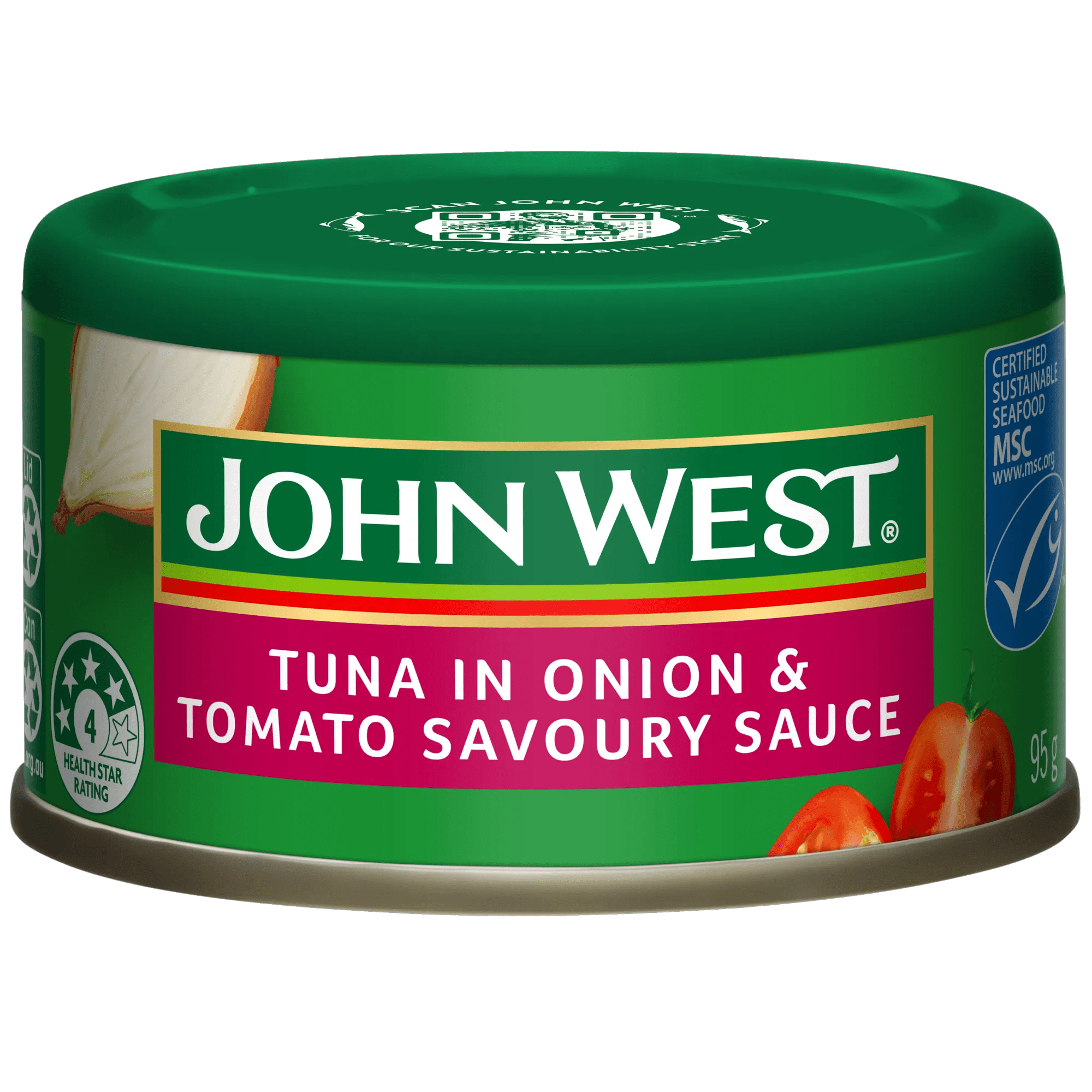 John West Tuna Onion and Tomato Savoury Sauce 95g, Can